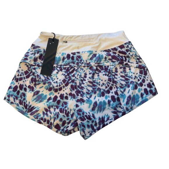 KYODAN Exercise Shorts Women’s S Tie Dye Purple Blue Print Lined Pocket - Picture 5 of 8